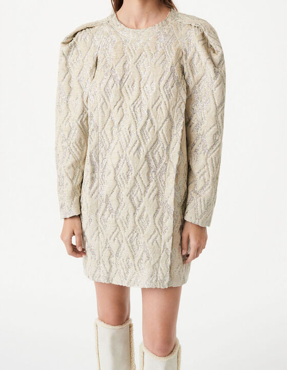 YAHRI ROUND-NECK LUREX DRESS